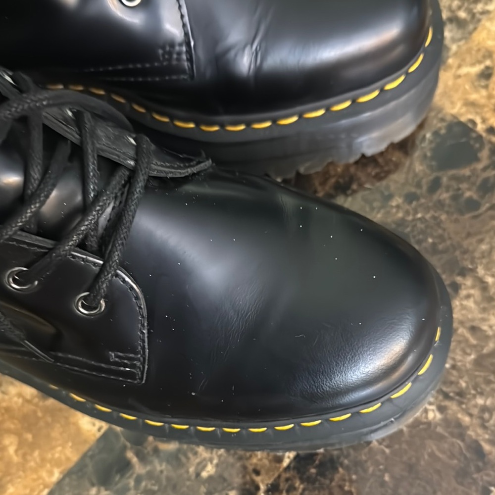 Dr Martens Jadon platform Black smooth Leather Lace-Up Boots L 12 M 10 - Picture 10 of 10